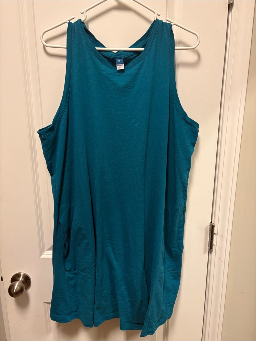 Old Navy Teal Sleeveless Pocket Tank Dress